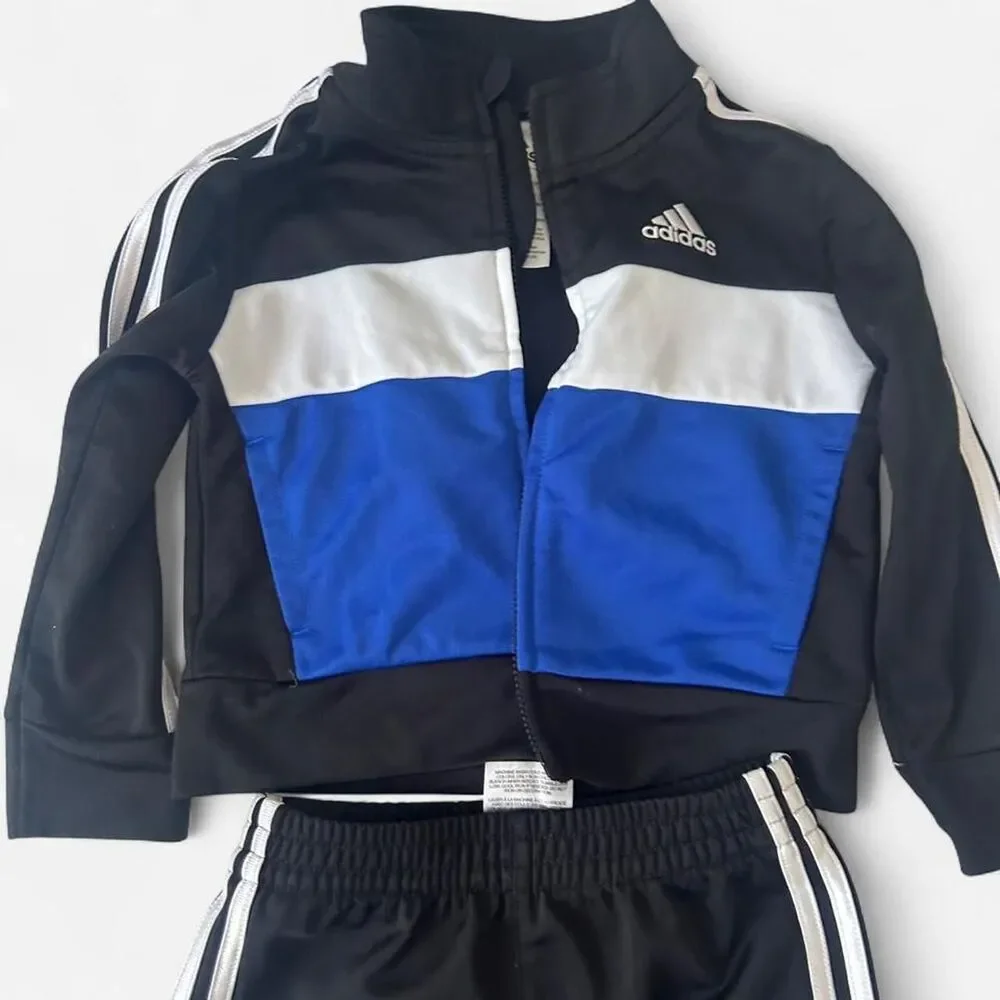 Adidas 18 Month Black and Blue Classic Jumpsuit